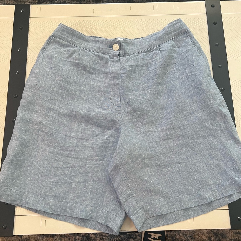 LOFT Women's Blue Linen Shorts